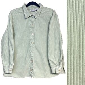 Blair Vintage Wide Wale Corduroy Shacket Mint Green Cottage Country Size XL